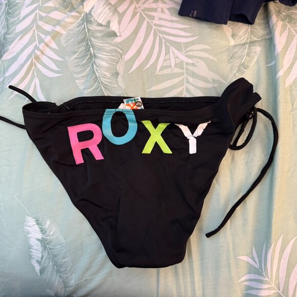Roxy black bikini bottom - women's size large - Picture 1 of 5